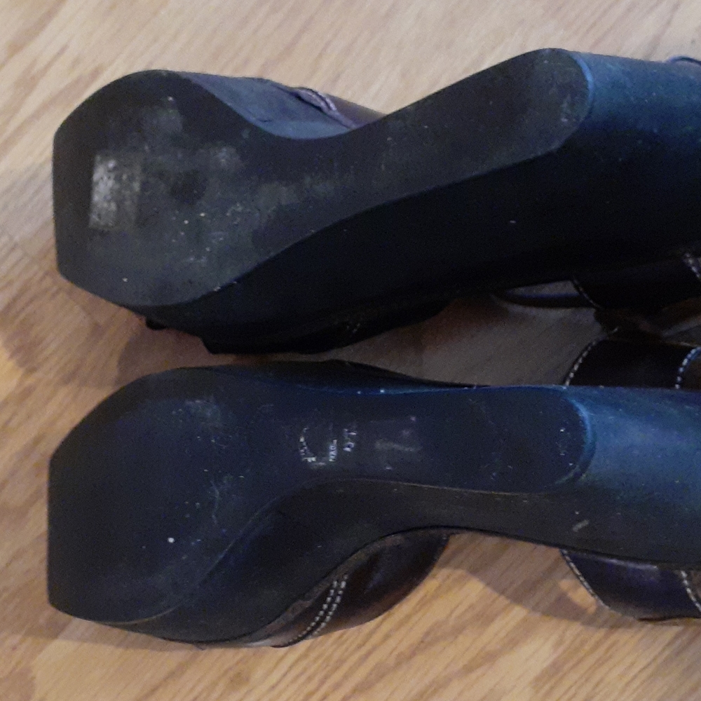 MARNI Brown Leather Platform Wedges Sandals Sz 37/7 - Picture 10 of 13